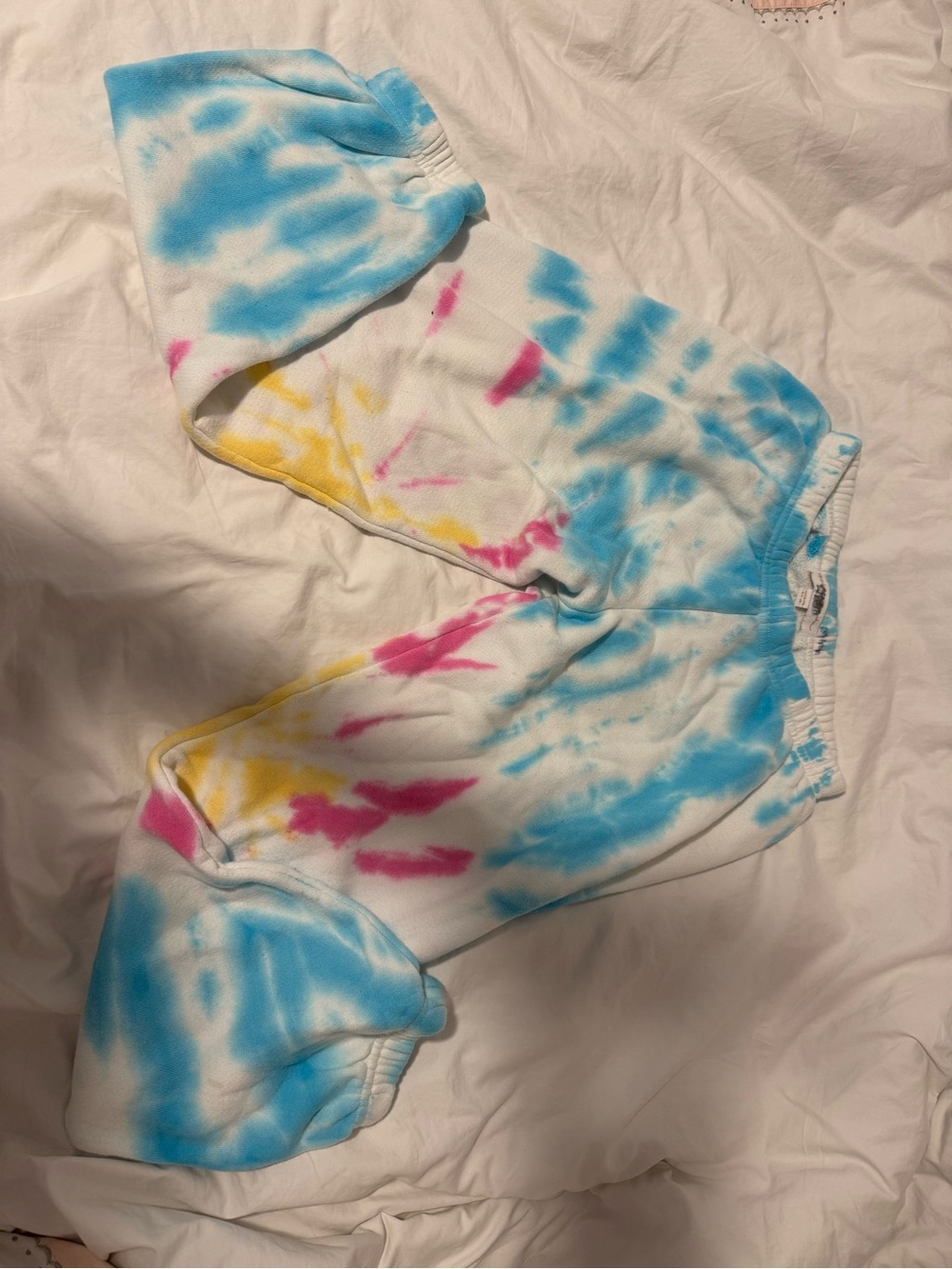 Spiritual Gangster Tie-Dye Joggers in Blue, Pink & Yellow